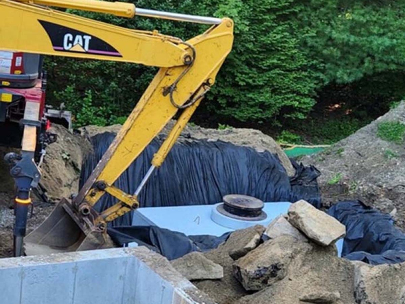 A Salisbury Construction excavator performing site work